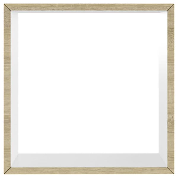 vidaXL Wall Cube Shelves 3 pcs White and Sonoma Oak