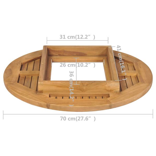 vidaXL Beer Crate Tabletop Teak 70 cm