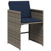 vidaXL 17 Piece Garden Dining Set with Cushions Grey Poly Rattan
