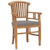 vidaXL Garden Chairs 2 pcs with Dark Grey Cushions Solid Teak Wood