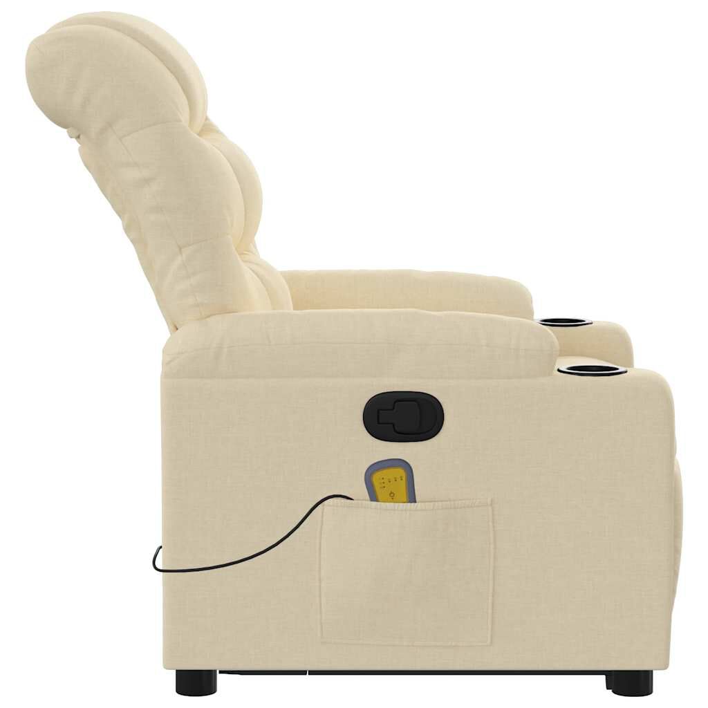 vidaXL Stand up Massage Recliner Chair Cream Fabric