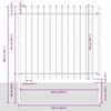 vidaXL Garden Fence Grey 1.7 x 1.5 m Powder-coated Steel