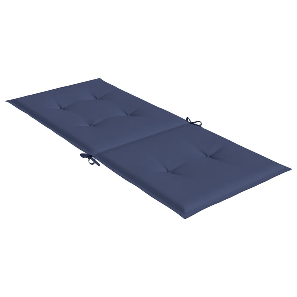 vidaXL Highback Chair Cushions 2 pcs Navy Blue Fabric