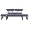 vidaXL Garden Bench with Cushions 2-in-1 190 cm Grey Solid Acacia Wood