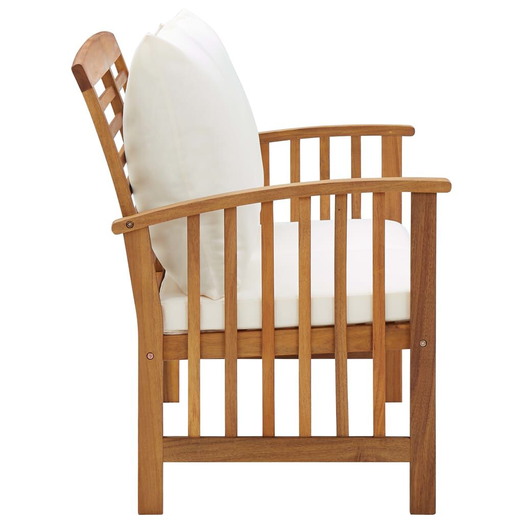 vidaXL Garden Bench with Cushions 119 cm Solid Acacia Wood