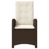 vidaXL Reclining Garden Chair with Cushions Brown Poly Rattan