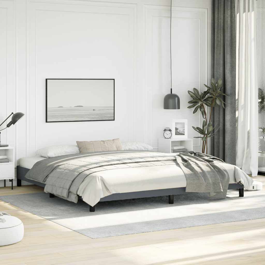 vidaXL Bed Frame without Mattress Dark Grey 193x203 cm King Velvet