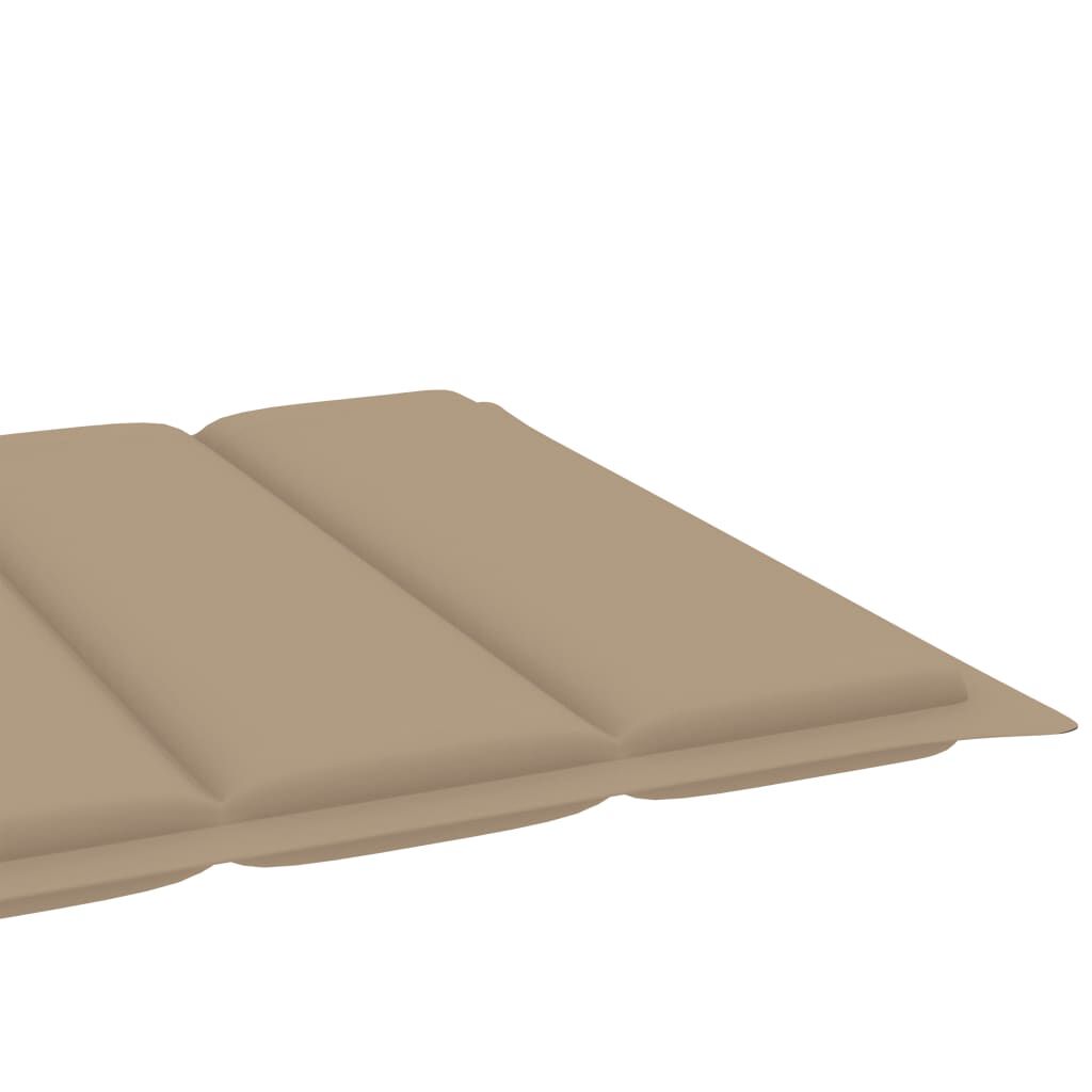 vidaXL Sun Lounger with Table and Cushion Solid Teak Wood