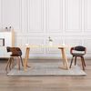 vidaXL Dining Chairs 2 pcs Bent Wood and Grey Fabric