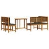 vidaXL Garden Bench Set 4 pcs Brown Solid Acacia Wood