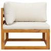 vidaXL Sectional Corner Sofa & Cream White Cushion Solid Acacia Wood