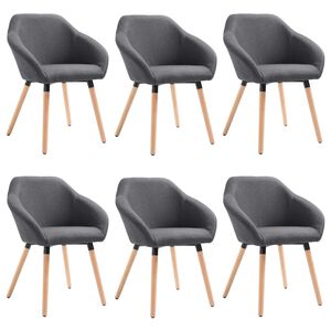 vidaXL Dining Chairs 6 pcs Dark Grey Fabric