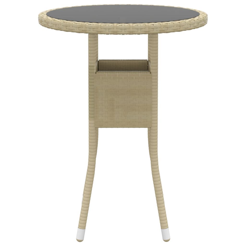 vidaXL 3 Piece Garden Dining Set Poly Rattan Beige
