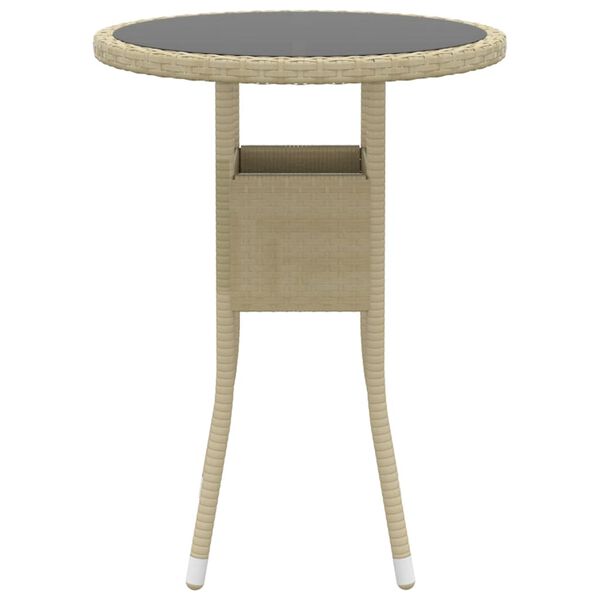 vidaXL 3 Piece Garden Dining Set Poly Rattan Beige