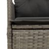 vidaXL 3 Piece Bistro Set with Cushions Grey Poly Rattan