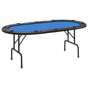 vidaXL 10-Player Folding Poker Table Blue 207x106x76 cm