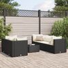 vidaXL 6 Piece Garden Lounge Set with Cushions Black Poly Rattan