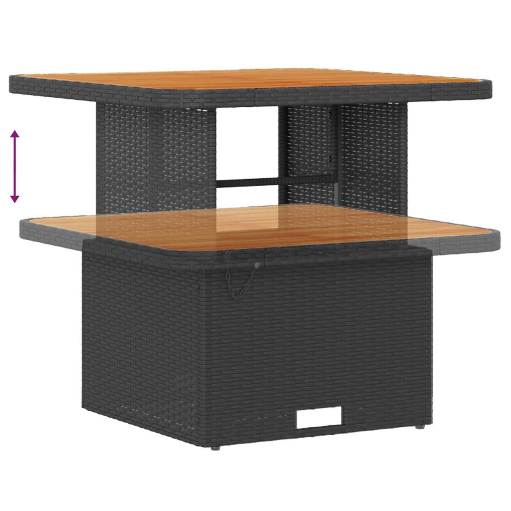 vidaXL Garden Dining Set 3 pcs Black Poly rattan