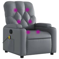 vidaXL Massage Recliner Chair Grey Faux Leather
