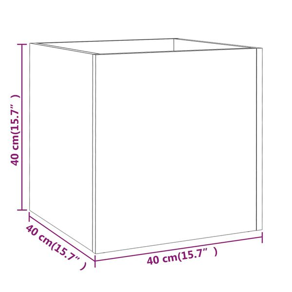 vidaXL Planter Box Smoked Oak 40x40x40 cm Engineered Wood