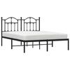 vidaXL Metal Bed Frame without Mattress with Headboard Black 150x200cm