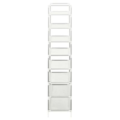 vidaXL Shoe Rack with 8 Shelves Metal and Non-woven Fabric Silver