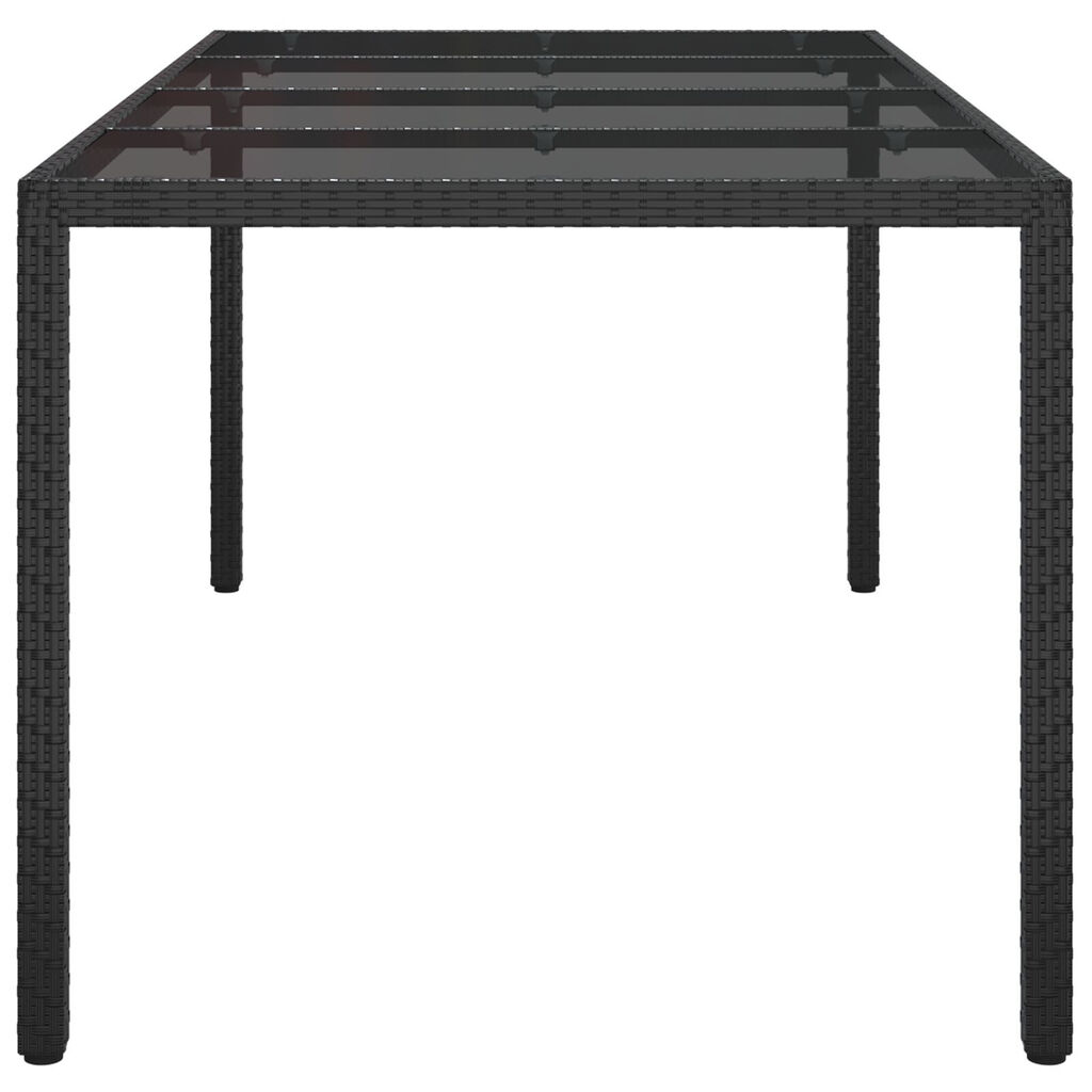 vidaXL Garden Dining Table Black 190x90x75 cm Poly Rattan