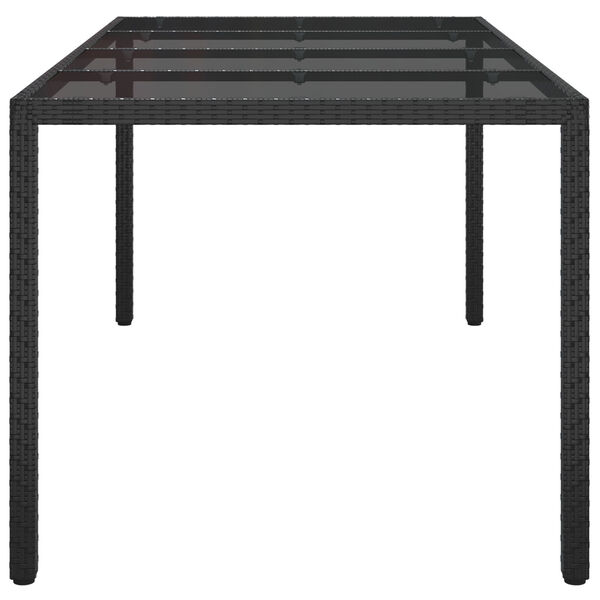 vidaXL Garden Dining Table Black 190x90x75 cm Poly Rattan