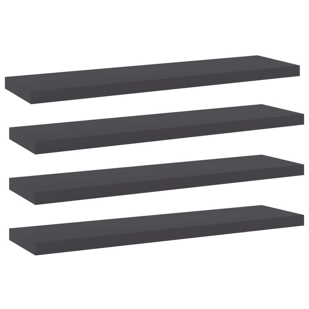 vidaXL Bookshelf Boards 4 pcs Grey 40x10x1.5 cm Engineered Wood