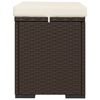 vidaXL Ottoman with Cushion Brown 40x30x40 cm Poly Rattan