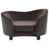 vidaXL Dog Sofa Brown 69x49x40 cm Plush and Faux Leather