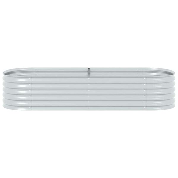 vidaXL Garden Raised Bed 240x80x44 cm Galvanised Steel Silver