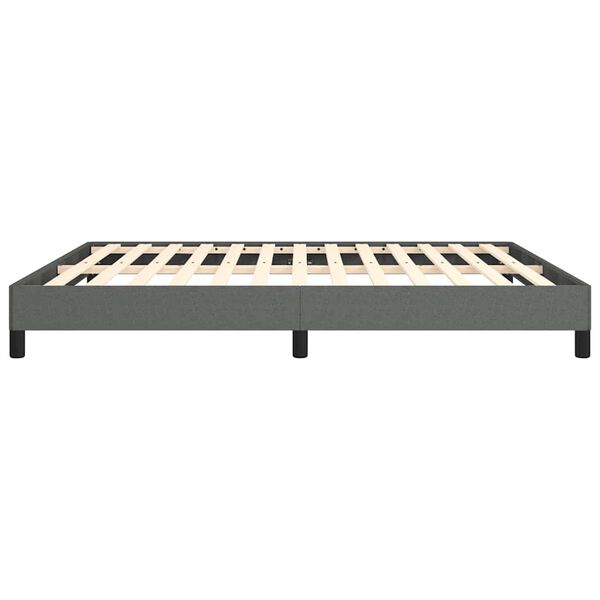 vidaXL Bed Frame without Mattress Dark Grey 193x203 cm King Fabric