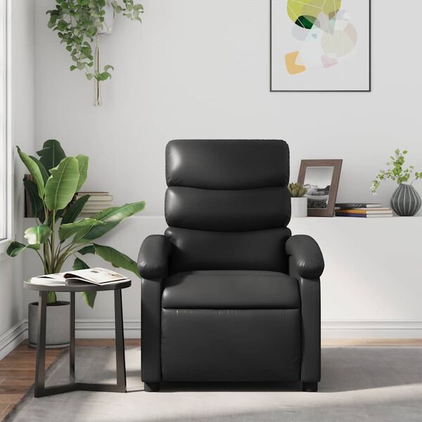 vidaXL Recliner Chair Black Faux Leather