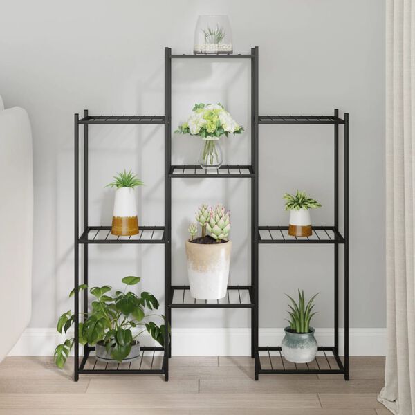 vidaXL Flower Stand 83x25x100 cm Black Iron