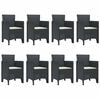 vidaXL Garden Dining Set 9 pcs Anthracite Polt rattan