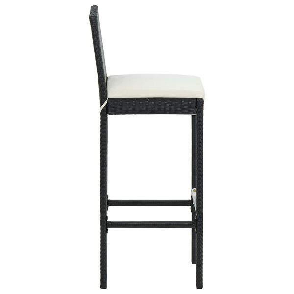 vidaXL 5 Piece Garden Bar Set with Cushions Black