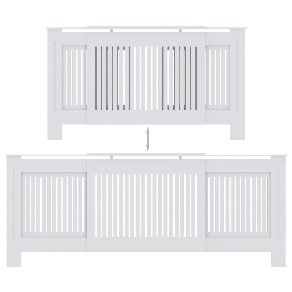 vidaXL MDF Radiator Cover White 205 cm