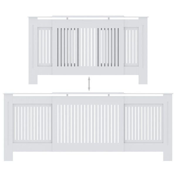 vidaXL MDF Radiator Cover White 205 cm