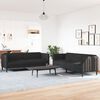 vidaXL 2 Piece Sofa Set Black Fabric