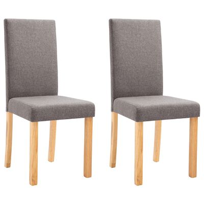 vidaXL Dining Chairs 2 pcs Taupe Fabric