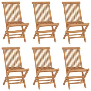 vidaXL Folding Garden Chairs 6 pcs Solid Teak Wood