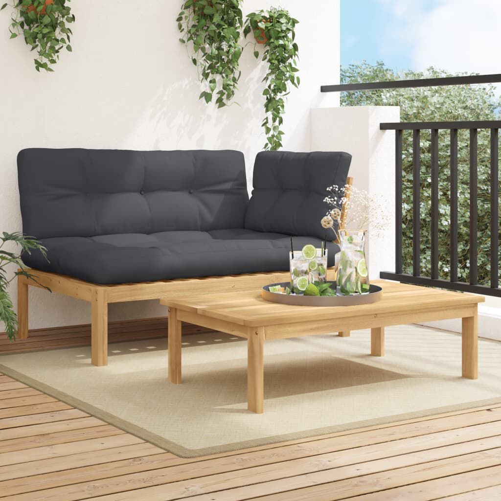 vidaXL 2 Piece Garden Pallet Sofa Set with Cushions Solid Wood Acacia