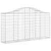 vidaXL Arched Gabion Baskets 5 pcs 200x30x100/120 cm Galvanised Iron