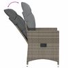 vidaXL 3 Piece Bistro Set with Cushions Grey Poly Rattan