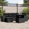 vidaXL 7 Piece Garden Sofa Set with Cushions Brown Poly Rattan