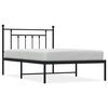 vidaXL Metal Bed Frame without Mattress with Headboard Black 100x200cm