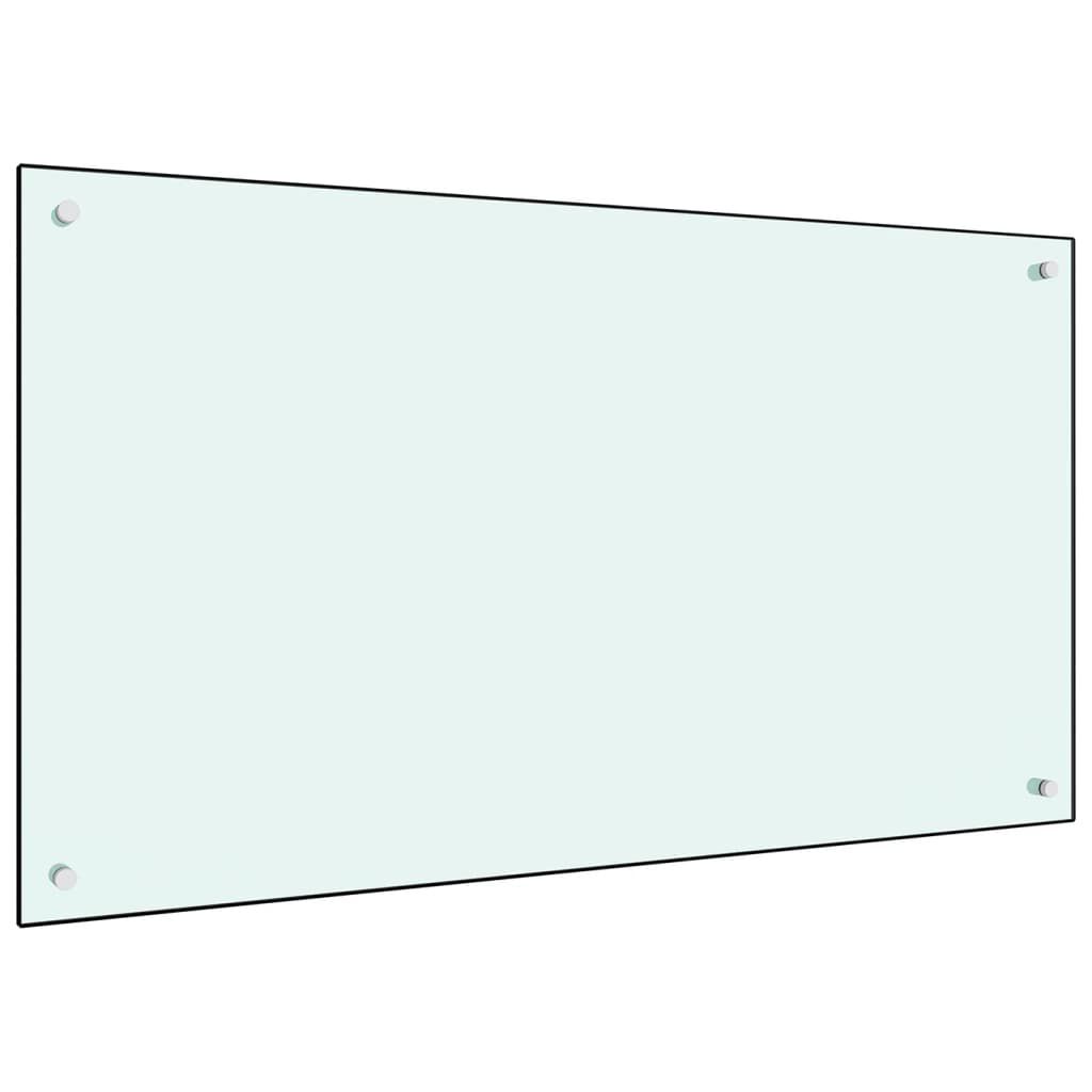 vidaXL Kitchen Backsplash White 100 x 60 cm Tempered Glass