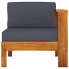 vidaXL 4-Seater Garden Sofa with Dark Grey Cushions Acacia Wood