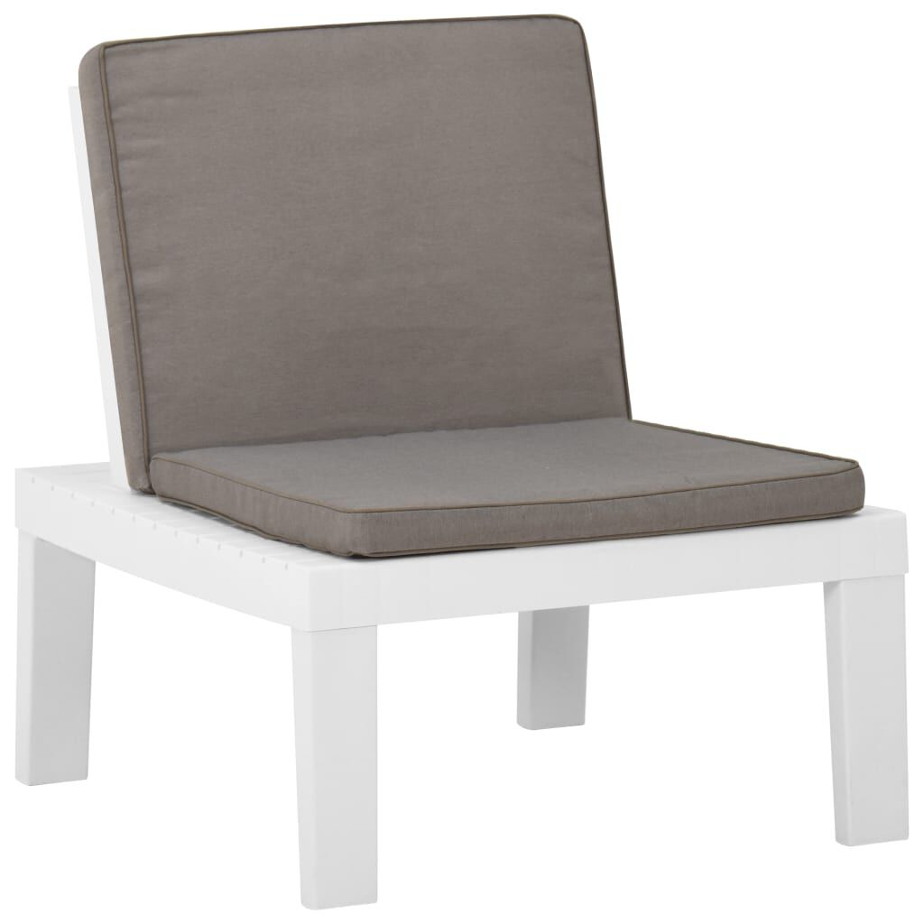 vidaXL 4 Piece Garden Lounge Set with Cushions Plastic White